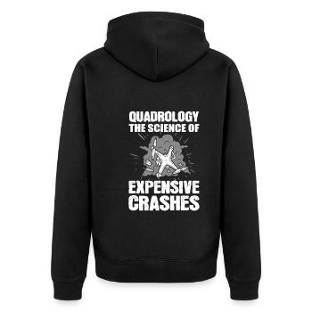 Lustiger Drohnenpilot Drohnenoperator - Unisex Premium Bio Zip Hoodie - Schwarz - Hinten - Nico (187cm)