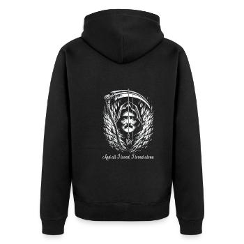 Edgar Allan Poe Fan, Klassische Literatur, - Unisex Premium Bio Zip Hoodie - Schwarz - Hinten - Nico (187cm)