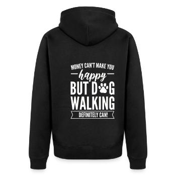 Hundeliebhaber Hundesitter - Unisex Premium Bio Zip Hoodie - Schwarz - Hinten - Nico (187cm)