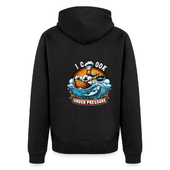 Boating Dad Boat Captain Pontoon Sailor Cruising - Unisex Premium Bio Zip Hoodie - Schwarz - Hinten - Nico (187cm)
