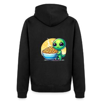 Alien Extraterrestrial Area 51 Ufo Space Geek - Unisex Premium Bio Zip Hoodie - Schwarz - Hinten - Nico (187cm)