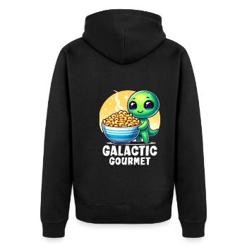 Alien Extraterrestrial Area 51 Ufo Space Geek - Unisex Premium Bio Zip Hoodie - Schwarz - Hinten - Nico (187cm)