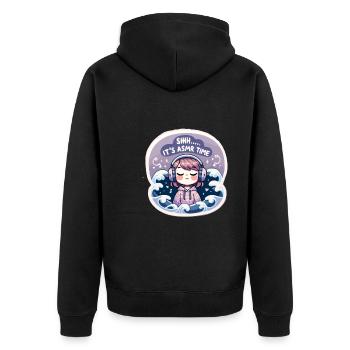 Asmr Whispering Asmr Enthusiast Mindfulness - Unisex Premium Bio Zip Hoodie - Schwarz - Hinten - Nico (187cm)