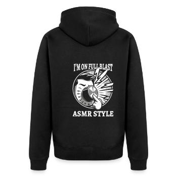 Asmr Whispering Asmr Enthusiast Mindfulness - Unisex Premium Bio Zip Hoodie - Schwarz - Hinten - Nico (187cm)