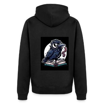 Edgar Allan Poe Fan, Klassische Literatur, - Unisex Premium Bio Zip Hoodie - Schwarz - Hinten - Nico (187cm)
