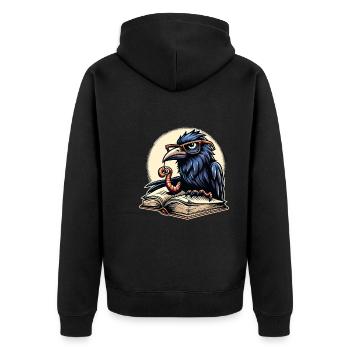 Edgar Allan Poe Fan, Klassische Literatur, - Unisex Premium Bio Zip Hoodie - Schwarz - Hinten - Nico (187cm)