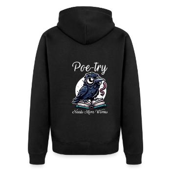 Fan d’Edgar Allan Poe, Littérature classique, - Veste à capuche bio Premium Unisexe - noir - Dos - Nico (187cm)