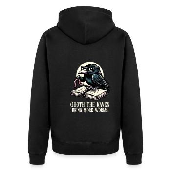 Edgar Allan Poe Fan, Klassische Literatur, - Unisex Premium Bio Zip Hoodie - Schwarz - Hinten - Nico (187cm)