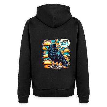 Edgar Allan Poe Fan, Klassische Literatur, - Unisex Premium Bio Zip Hoodie - Schwarz - Hinten - Nico (187cm)