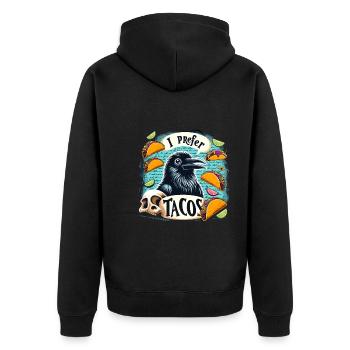 Edgar Allan Poe Fan, Klassische Literatur, - Unisex Premium Bio Zip Hoodie - Schwarz - Hinten - Nico (187cm)