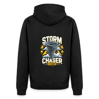 Meteorology children's tornado storm, The storm fan - Unisex Premium Organic Zip Hoodie - black - Back - Nico (187cm)