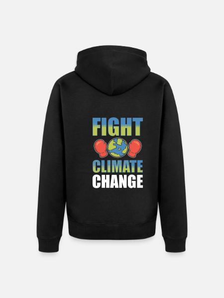 Fight Climate Change Umweltschützer - Unisex Premium Bio Zip Hoodie - Schwarz