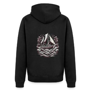 Navigation de plaisance Papa Bateau Capitaine Ponton Sailor Croisière - Veste à capuche bio Premium Unisexe - noir - Dos - Nico (187cm)