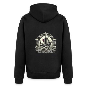 Navigation de plaisance Papa Bateau Capitaine Ponton Sailor Croisière - Veste à capuche bio Premium Unisexe - noir - Dos - Nico (187cm)