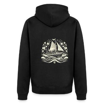 Navigation de plaisance Papa Bateau Capitaine Ponton Sailor Croisière - Veste à capuche bio Premium Unisexe - noir - Dos - Nico (187cm)