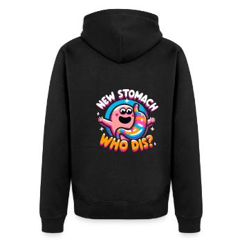 Gastric sleeve, gastric sleeve, gastrectomy, gastrectomy - Unisex Premium Organic Zip Hoodie - black - Back - Nico (187cm)