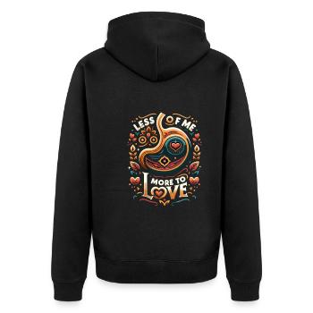 Schlauchmagen Schlauchmagenchirurgie Gastrektomie - Unisex Premium Bio Zip Hoodie - Schwarz - Hinten - Nico (187cm)