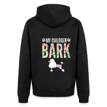 My Children Bark Hunde Haustieradoption - Unisex Premium Bio Zip Hoodie - Schwarz - Hinten - Nico (187cm)