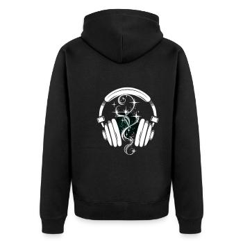 Gift for book lovers with - Unisex Premium Organic Zip Hoodie - black - Back - Nico (187cm)