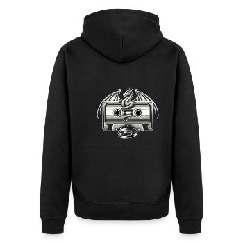 Geschenk Für Buchliebhaber Mit - Unisex Premium Bio Zip Hoodie - Schwarz - Hinten - Nico (187cm)