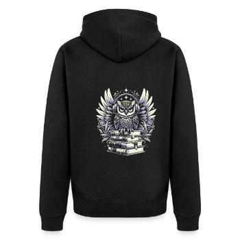 Gift for book lovers with - Unisex Premium Organic Zip Hoodie - black - Back - Nico (187cm)