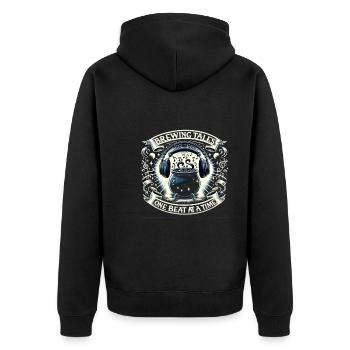 Gift for book lovers with - Unisex Premium Organic Zip Hoodie - black - Back - Nico (187cm)