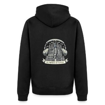 Gift for book lovers with - Unisex Premium Organic Zip Hoodie - black - Back - Nico (187cm)