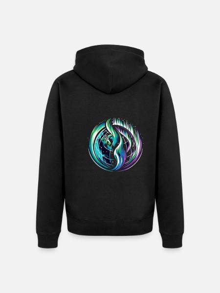 Aurora Aurora Tracker Alaska Wilderness - Ekologiczna rozpinana bluza z kapturem Premium unisex - czarny