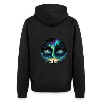 Polarlicht-aurora-verfolger Alaska Wilderness - Unisex Premium Bio Zip Hoodie - Schwarz - Hinten - Nico (187cm)