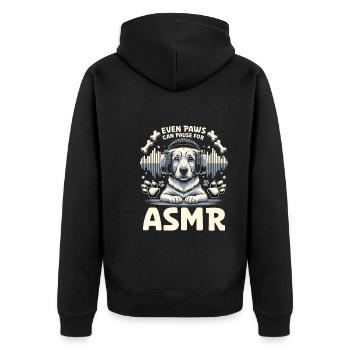 Asmr Whispering Asmr Enthusiast Mindfulness - Unisex Premium Bio Zip Hoodie - Schwarz - Hinten - Nico (187cm)