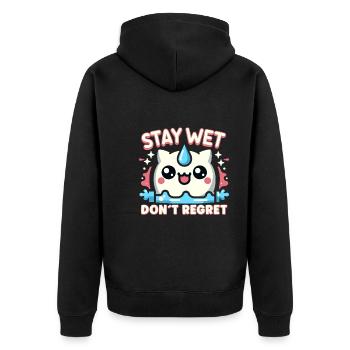 Hydration Drink Water Stay Hydrated Hydration - Unisex Premium Organic Zip Hoodie - black - Back - Nico (187cm)