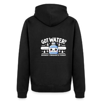 Hydration Drink Water Stay Hydrated Hydration - Unisex Premium Organic Zip Hoodie - black - Back - Nico (187cm)