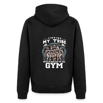 Female Bodybuilding Powerlifting Weightlifting Fit - Unisex Premium Organic Zip Hoodie - black - Back - Nico (187cm)