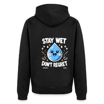 Hydration Drink Water Stay Hydrated Hydration - Unisex Premium Organic Zip Hoodie - black - Back - Nico (187cm)