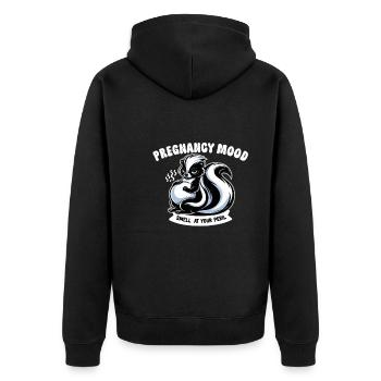 Pregnancy Announcement "Maternity Expectant - Unisex Premium Organic Zip Hoodie - black - Back - Nico (187cm)