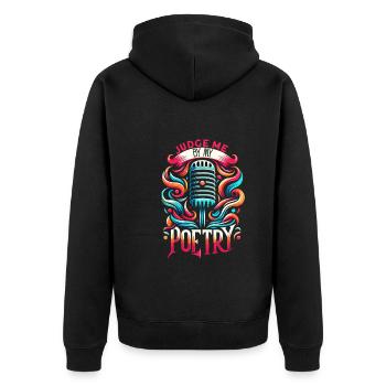 Poetry Slam Writer Poet Literature Slam Poetry Day - Unisex Premium Bio Zip Hoodie - Schwarz - Hinten - Nico (187cm)