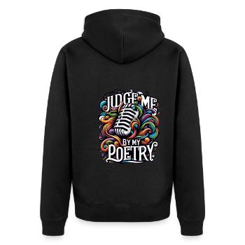 Poetry Slam Writer Poet Literature Slam Poetry Day - Unisex Premium Bio Zip Hoodie - Schwarz - Hinten - Nico (187cm)
