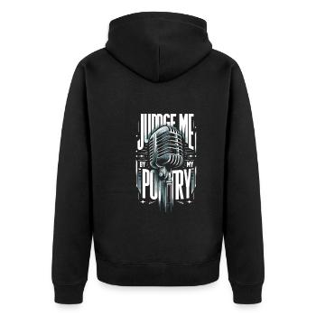 Poetry Slam Writer Poet Literature Slam Poetry Day - Unisex Premium Bio Zip Hoodie - Schwarz - Hinten - Nico (187cm)