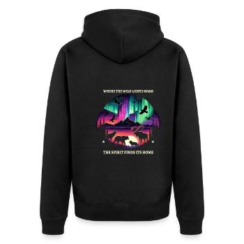 Aurora Aurora Tracker Alaska Wilderness - Unisex Premium Organic Zip Hoodie - black - Back - Nico (187cm)