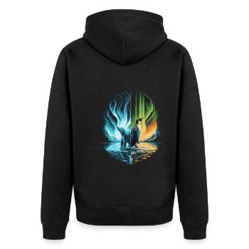 Polarlicht-aurora-verfolger Alaska Wilderness - Unisex Premium Bio Zip Hoodie - Schwarz - Hinten - Nico (187cm)
