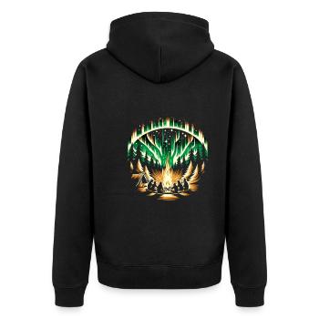 Polarlicht-aurora-verfolger Alaska Wilderness - Unisex Premium Bio Zip Hoodie - Schwarz - Hinten - Nico (187cm)