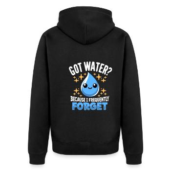 Hydration Drink Water Stay Hydrated Hydration - Unisex Premium Organic Zip Hoodie - black - Back - Nico (187cm)