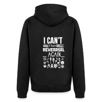 Broadway Musical Musical Theater Sängerin - Unisex Premium Bio Zip Hoodie - Schwarz - Hinten - Nico (187cm)