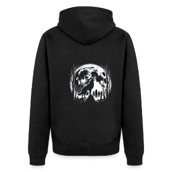 Chien d'horreur Halloween Spooky Dog Lover Chien gothique - Veste à capuche bio Premium Unisexe - noir - Dos - Nico (187cm)