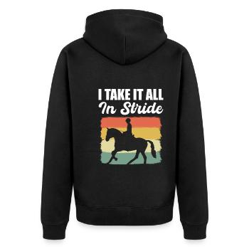 Pferderennen Reiter - Unisex Premium Bio Zip Hoodie - Schwarz - Hinten - Nico (187cm)