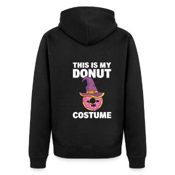 Donut -Liebhaber Bäcker - Unisex Premium Bio Zip Hoodie - Schwarz - Hinten - Nico (187cm)