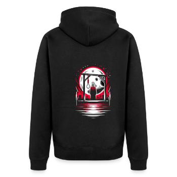 Cowboy Barn Bull Rider Rodeo Country Western - Unisex Premium Organic Zip Hoodie - black - Back - Nico (187cm)