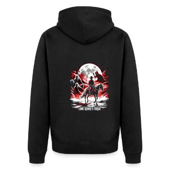Cowboy Barn Bull Rider Rodeo Country Western - Unisex Premium Bio Zip Hoodie - Schwarz - Hinten - Nico (187cm)