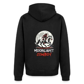 Cowboy Barn Bull Rider Rodeo Country Western - Unisex Premium Organic Zip Hoodie - black - Back - Nico (187cm)