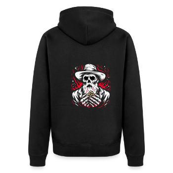 Cowboy Barn Bull Rider Rodeo Country Western - Unisex Premium Organic Zip Hoodie - black - Back - Nico (187cm)